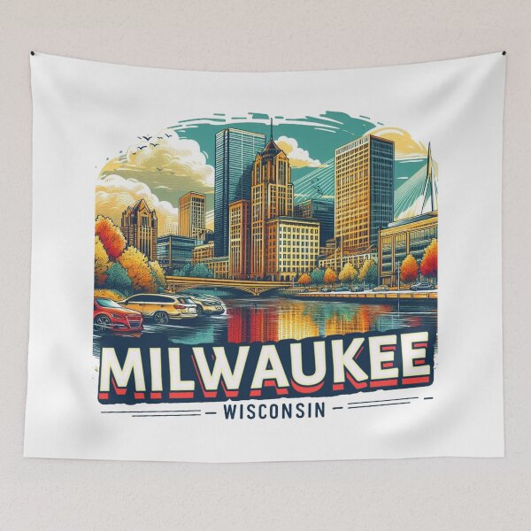 Item preview, Milwaukee Wisconsin Watercolor Illustration designed and sold by PaintMeWorld.