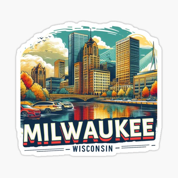 Vista previa del artículo con la obra «Ilustración acuarela de Milwaukee Wisconsin», diseñado y vendido por PaintMeWorld.