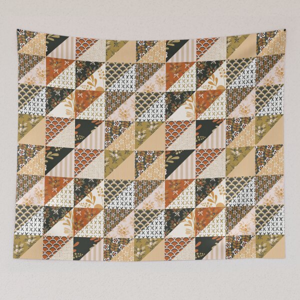 Item preview, Patchwork in warm autumn palette designed and sold by FrancesPoff.