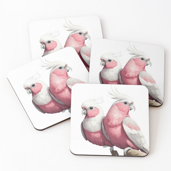 Item preview, Two couples pink galah designed and sold by WAJEDART.