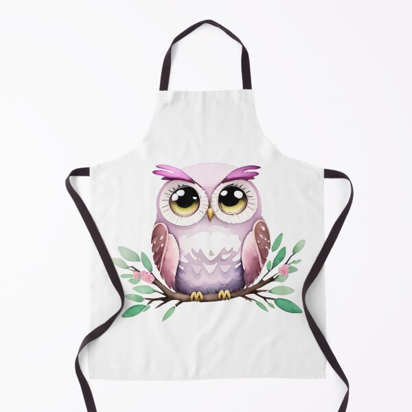 Item preview, Cute owl on a branch with flowers. Watercolor illustration designed and sold by Harmonysens.