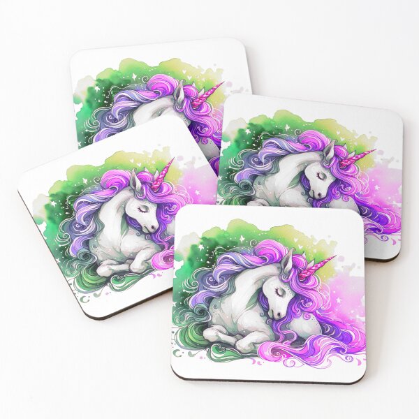 Item preview, Purple and Green Unicorn with Golden Horn - Magical Painting designed and sold by Star-Fragment.