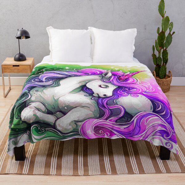 Item preview, Purple and Green Unicorn with Golden Horn - Magical Painting designed and sold by Star-Fragment.