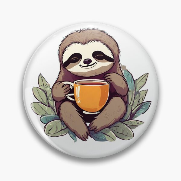 Item preview, Slothful Sips: Cozy Coffee Sloth Illustration designed and sold by Journey-North.