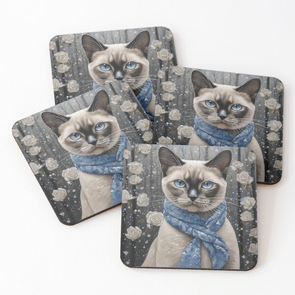 Item preview, Siamese Cat Painting designed and sold by Nocturne  Paws.