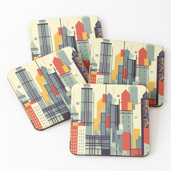 Item preview, Piet Mondrian inspired cityscape scene designed and sold by javamartini.