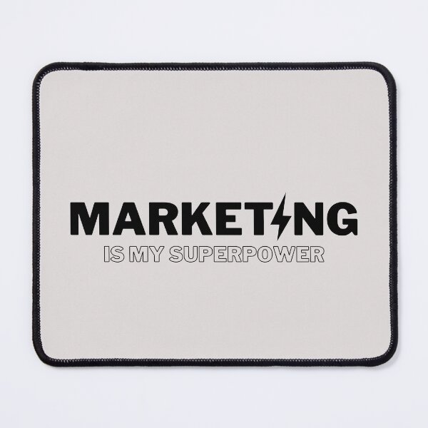 Vista previa del artículo con la obra «El marketing es mi superpoder Marketing divertido», diseñado y vendido por OSMMerchShop.
