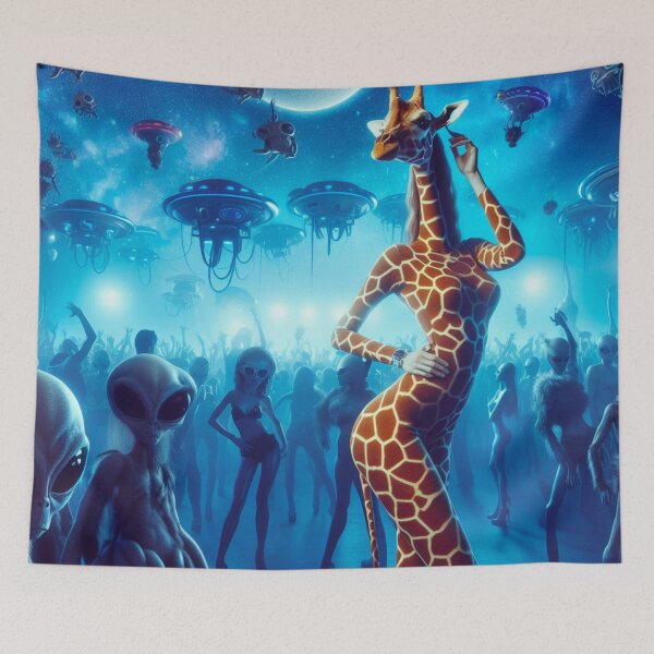 Item preview, FEMALE GIRAFFE IN NIGHT CLUB designed and sold by SCOTTYBOYART.