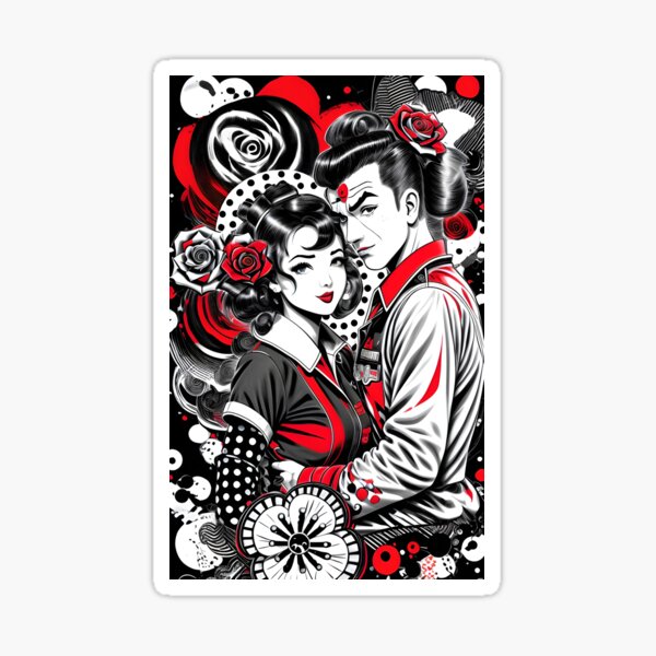 Vista previa del artículo con la obra «pareja rockabilly», diseñado y vendido por Lokiindarkness.