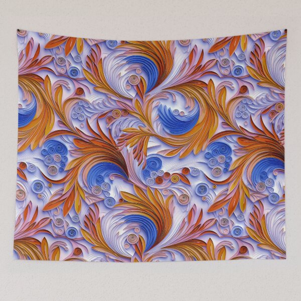 Item preview, Watercolour of the art of quilling, digital repeat pattern.  designed and sold by LorrieBee.