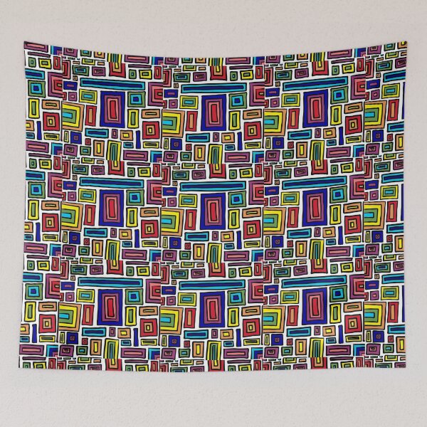 Item preview, Retro rectangles (rainbow) designed and sold by Ally Designs.