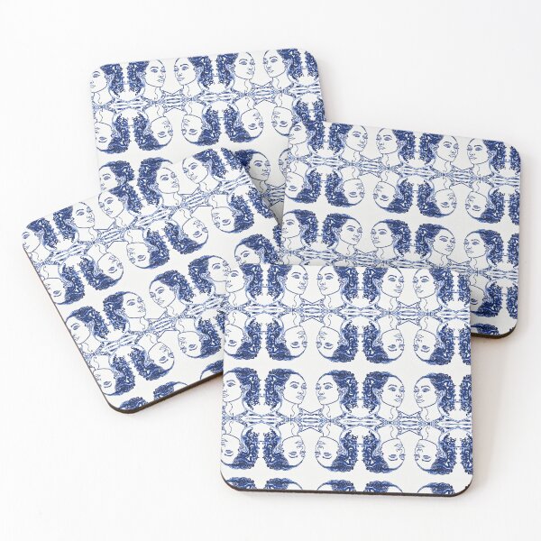 Item preview, Beatnik Quartet- Indigo Blue Breton Stripes designed and sold by amoribella-blue.