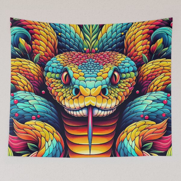 Item preview, Vibrant and colourful cobra snake art design designed and sold by clearviewstock.