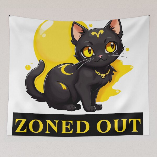 Item preview, Black cat zoned out.  designed and sold by OmikronStore.