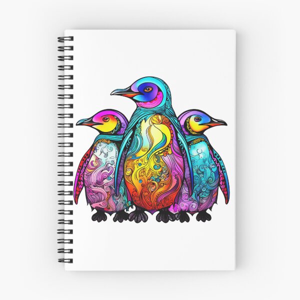 Item preview, Vibrant and bright colored trio of penguins designed and sold by liana campbell.