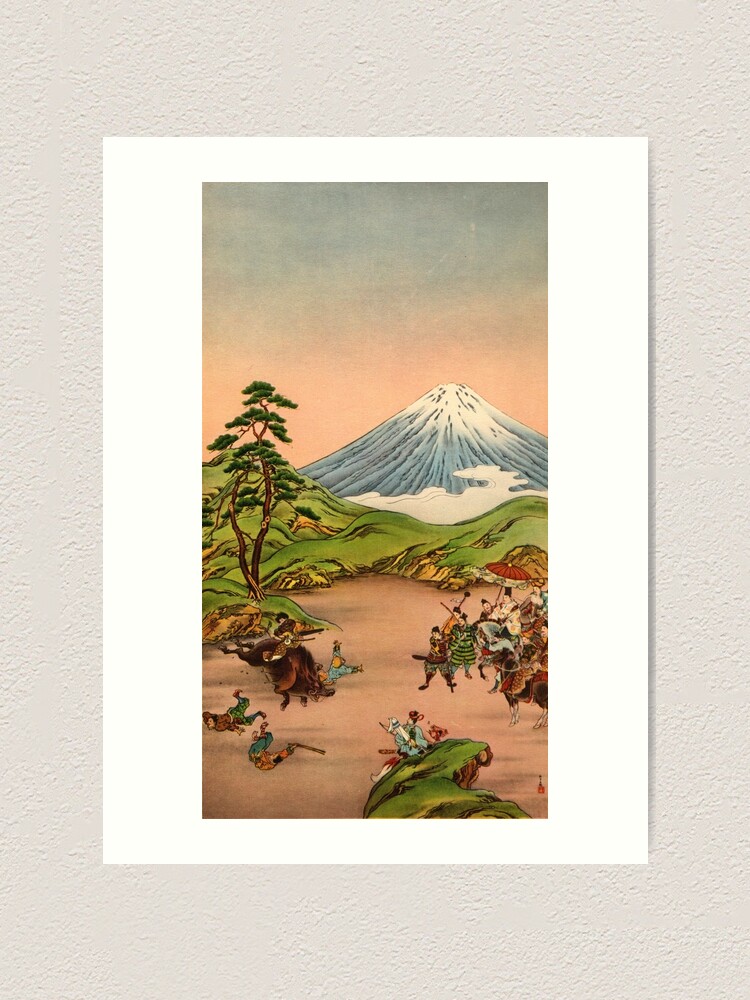 Alternate view of Samurai battle at Mt Fuji Art Print