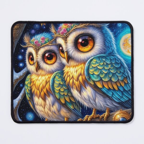 Item preview, "Liquid paint Abstract owl design "-bright and colorful owl ladies designed and sold by Obinne.