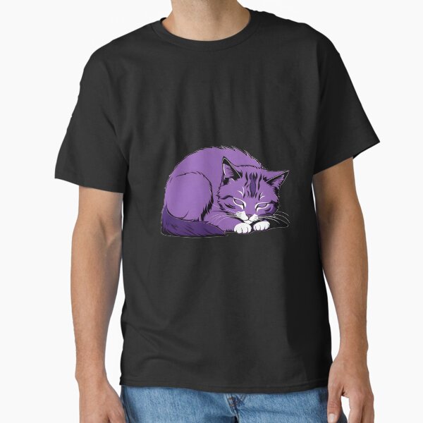 Vista previa del artículo con la obra «Gato morado escalofriante», diseñado y vendido por Catophile.