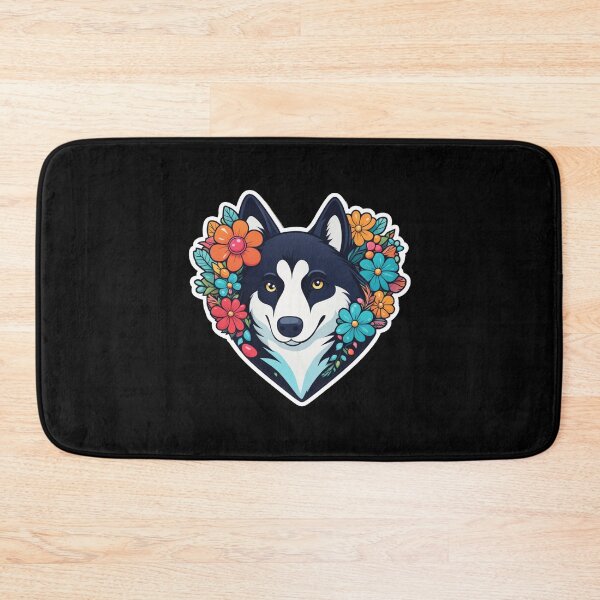 Item preview, Flower Heart Husky Dog designed and sold by FatCatStudios.