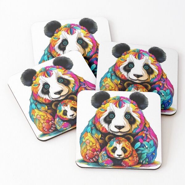 Item preview, Vibrant Panda Mom with her baby designed and sold by liana campbell.