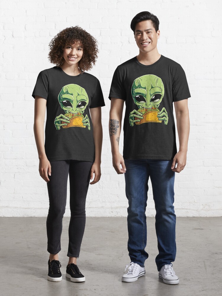 Green Alien Ufo Boys Kids Men Women T-Shirt