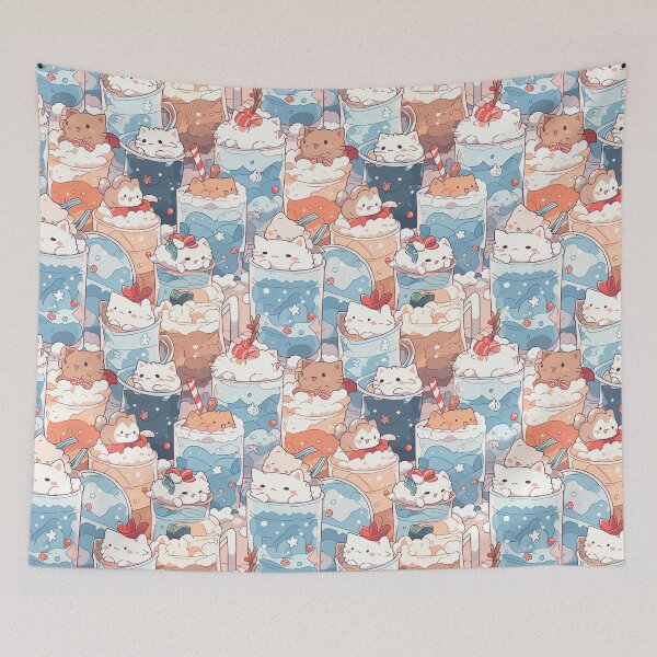 Item preview, Meowy Ice Cream Party Patterns designed and sold by Mindterest.