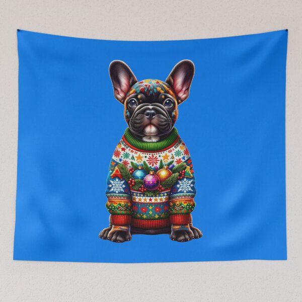Item preview, French Bulldog's Merry Woofmas Vibes in Christmas Sweater designed and sold by TheMostLikely.
