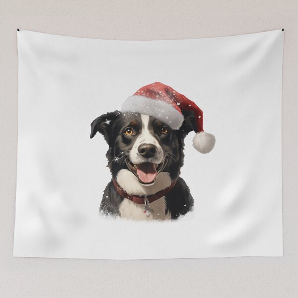 Item preview, Collie Santa Hat Xmas Christmas Fun Cute designed and sold by LastHighwayTees.