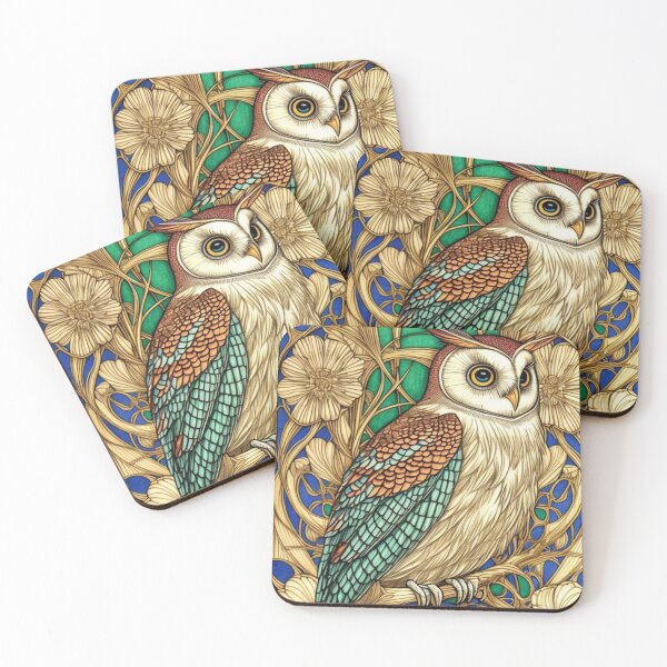 Item preview, Liquid  paint Abstract owl design "-bright and colorful owl ladies  designed and sold by Obinne.