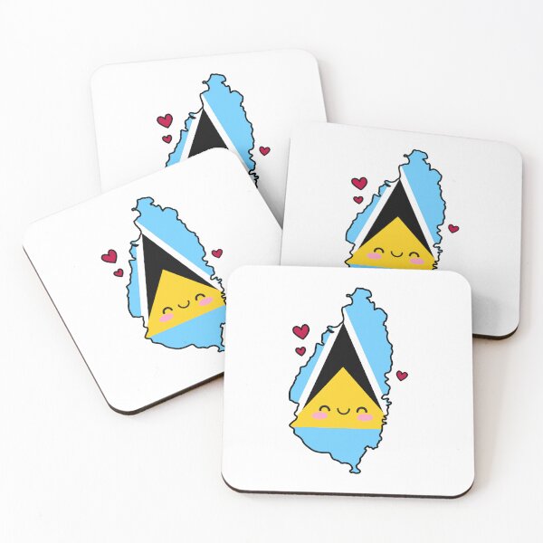 Item preview, Saint Lucia Flag Map Smile with Love designed and sold by pixelsparkzone.