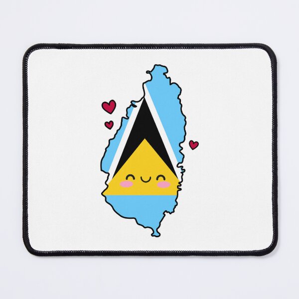 Item preview, Saint Lucia Flag Map Smile with Love designed and sold by pixelsparkzone.