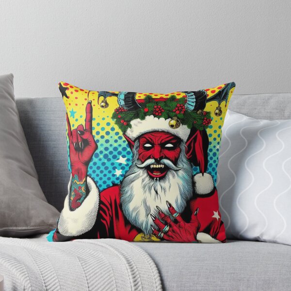 Artikelvorschau, Rockabilly Weihnachtsfeiertag Psychobilly Rot Weiß Aqua Blau Satanischer Tempel Hail Satan Santa entworfen und verkauft von CoffeeIsATrip.