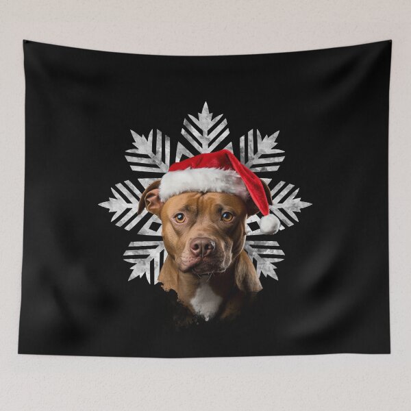 Item preview, Staffie Staffordshire Bull Terrier Dog Santa Hat Xmas Christmas Fun Cute designed and sold by LastHighwayTees.