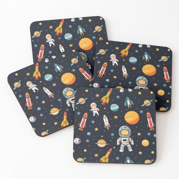 Item preview, Space Scene with Cartoon Astronaut and Rockets designed and sold by 89BLACK.
