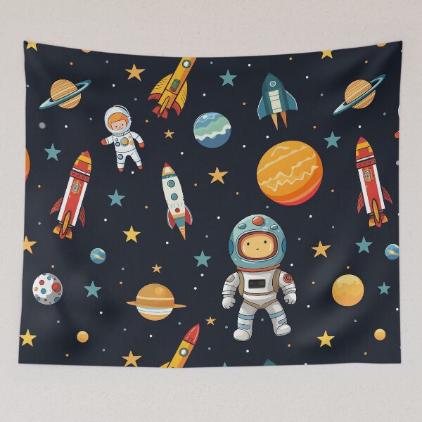 Item preview, Space Scene with Cartoon Astronaut and Rockets designed and sold by 89BLACK.
