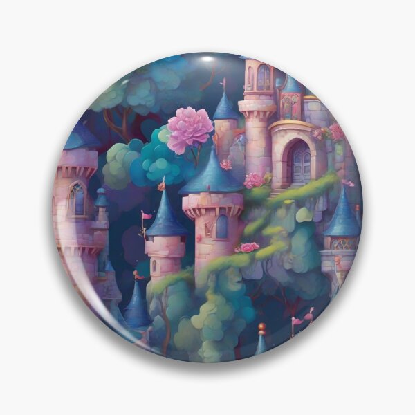 Item preview, Watercolor Enchanted Castle Pattern designed and sold by Patternliss.