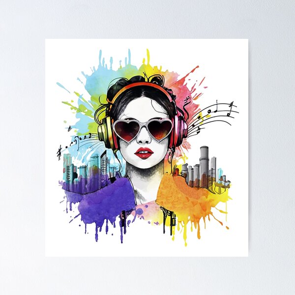 Item preview, music in the city designed and sold by NotesForMusic.