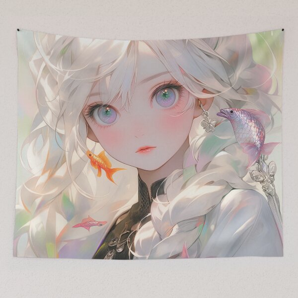 Item preview, Serene Aquatic Koi Fantasy Anime Girl designed and sold by bubblegoth.