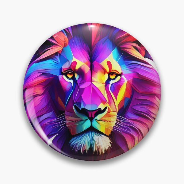 Item preview, Abstract neon lion art designed and sold by PictureCanvas.