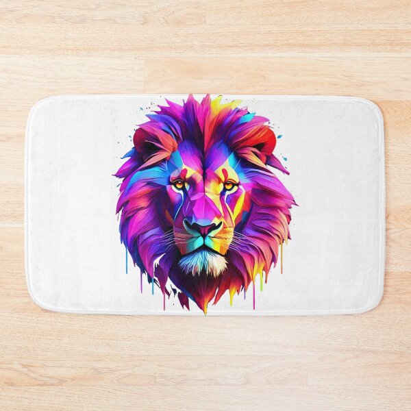 Item preview, Abstract neon lion art designed and sold by PictureCanvas.
