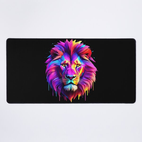 Item preview, Abstract neon lion art designed and sold by PictureCanvas.