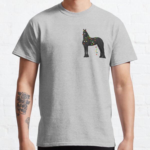 Festive Friesian draped in Christmas Lights Classic T-Shirt