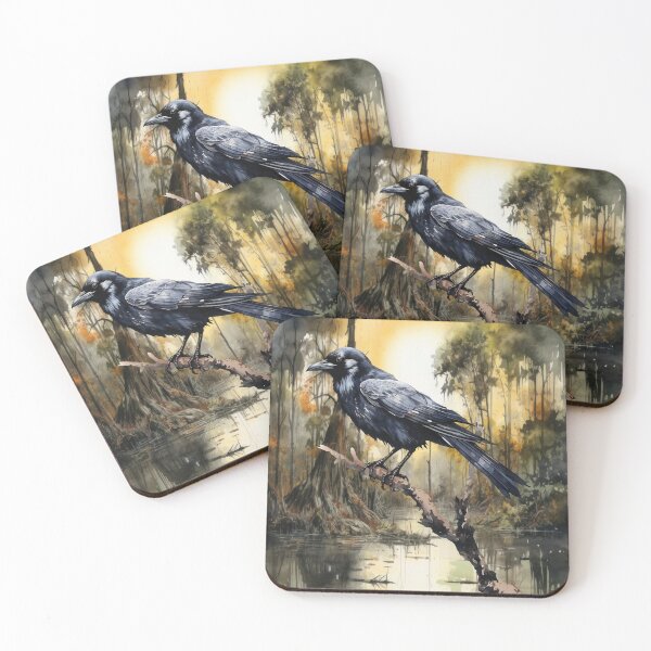 Item preview, Crow Overlooking Swamp:  Where Nightmares Roost, Imagination Takes Flight. designed and sold by MysticOzzy.