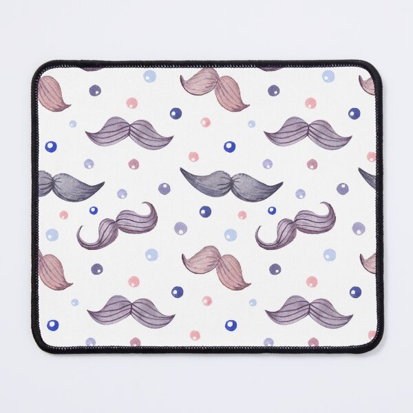 Item preview, Watercolor pattern with mustache and dots on white background for boys and gentlemen. designed and sold by RubyCollection.