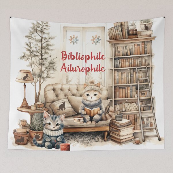 Item preview, Ailurophile, Bibliophile designed and sold by Bliss Find And Design.
