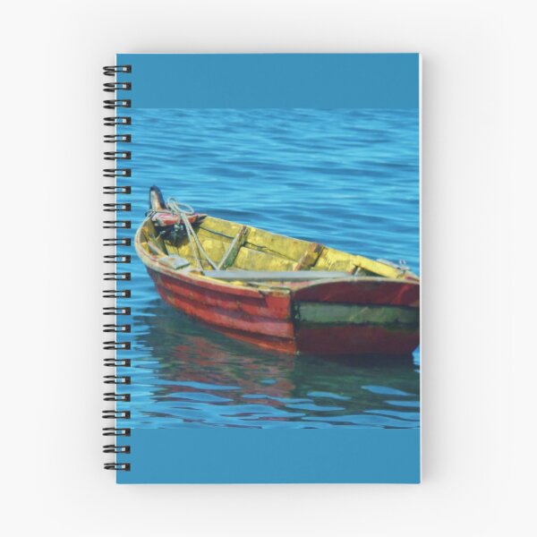 Item preview, Red and Yellow Wooden Boat in the Water designed and sold by debzulawski.