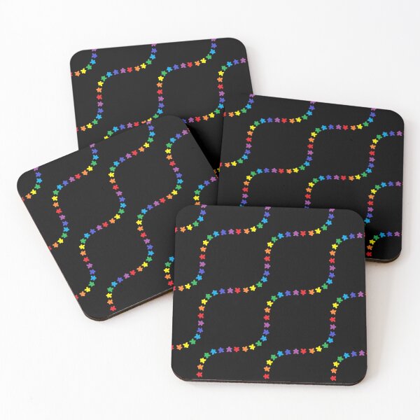 Item preview, Ondulado Meeple Rainbow Tabletop Pride Parte posterior negra designed and sold by JEL-Designs.