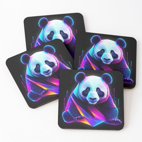 Item preview, Abstract neon panda art designed and sold by PictureCanvas.