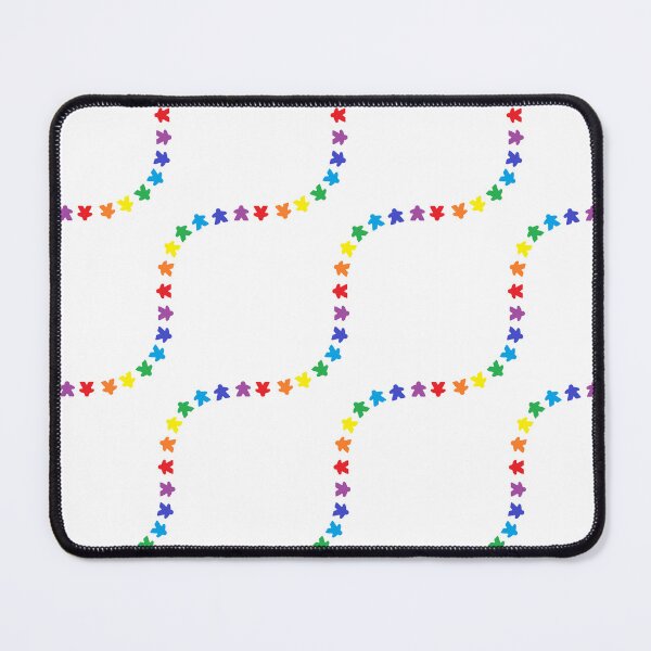 Item preview, Wavy Meeple Rainbow Tabletop Pride White Back designed and sold by JEL-Designs.