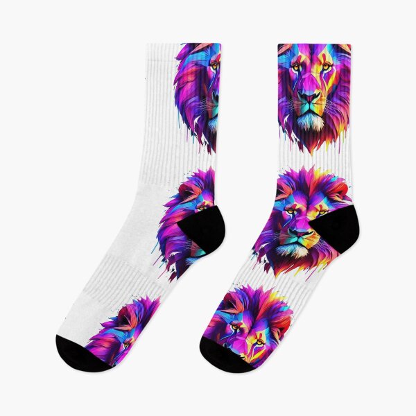 Item preview, Abstract neon lion art designed and sold by PictureCanvas.